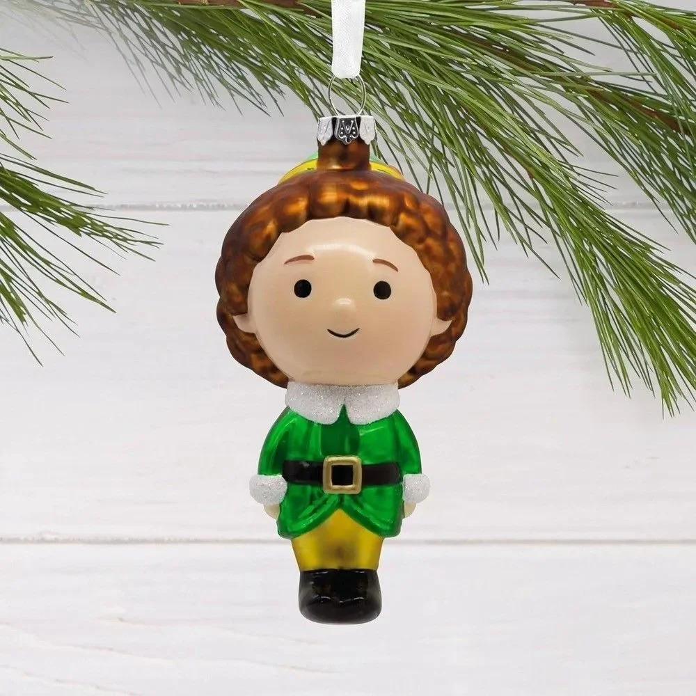 Official Hallmark Buddy the Elf Glass Holiday Ornament Christmas Tree Decoration